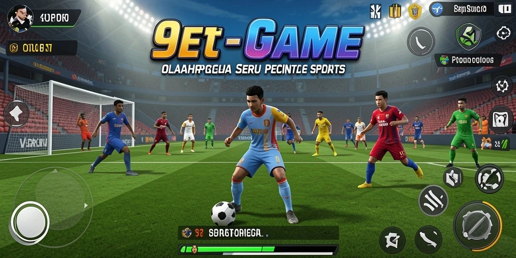 Tampilan gameplay seru dalam aplikasi 9ET yang menampilkan keahlian olahraga.