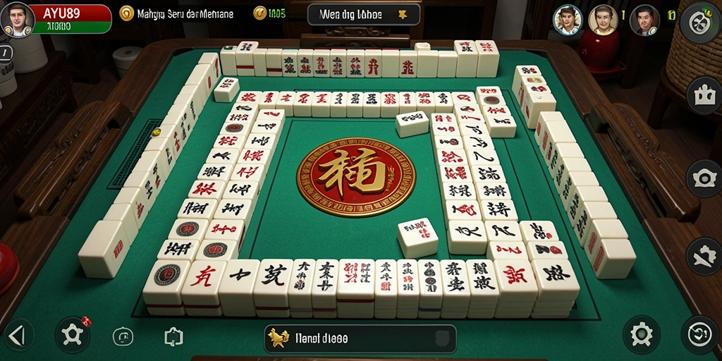 Tangkapan layar utama AYU89 menampilkan gameplay Mahjong yang menarik.