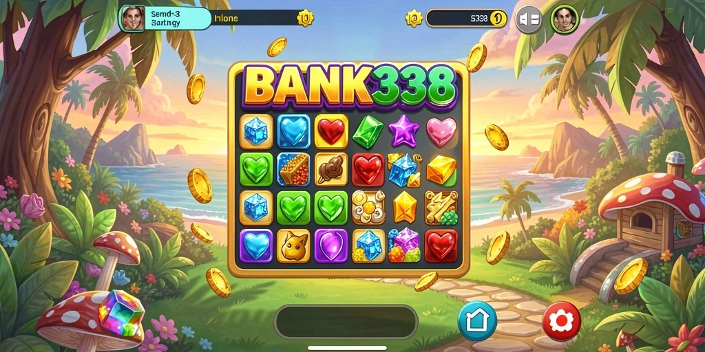 Tampilan gameplay <strong>BANK338</strong> yang penuh warna dan menarik.