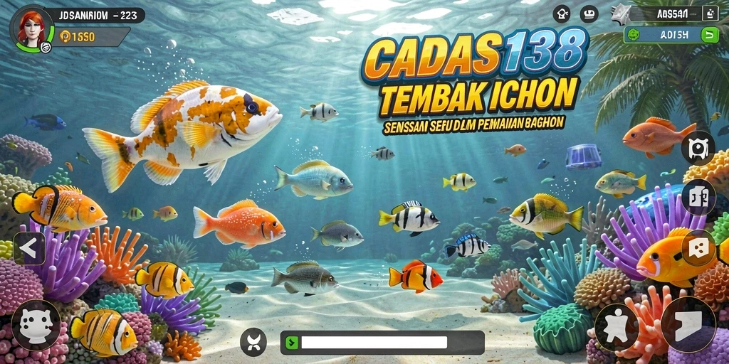 Tampilan gameplay menarik dengan aksi menembak ikan.