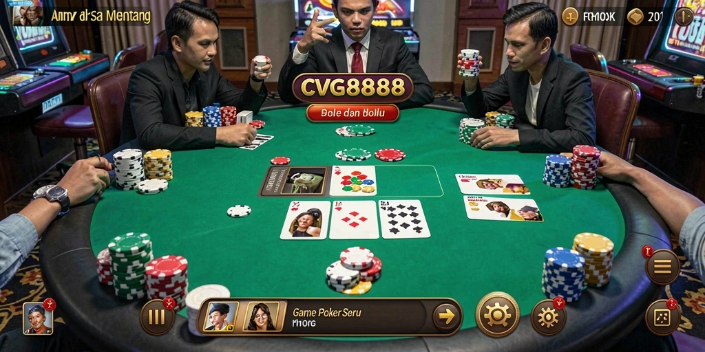 Tampilan gameplay Poker yang menarik dan menantang di CVG8888.