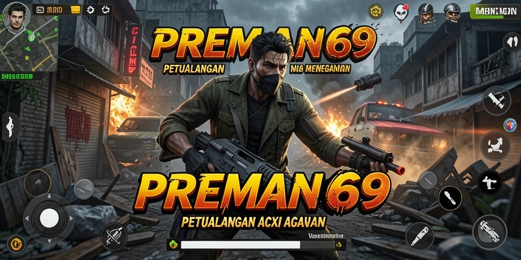 Tampilan menegangkan aksi dalam gameplay PREMAN69.