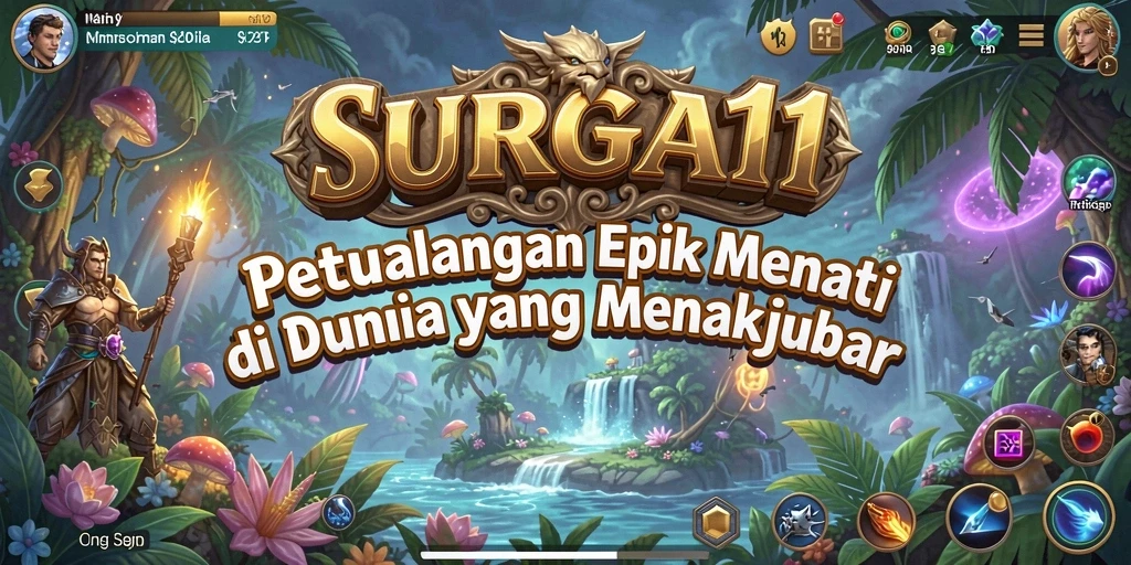 Tampilan gameplay SURGA11 yang menampilkan pertarungan seru dan eksplorasi.
